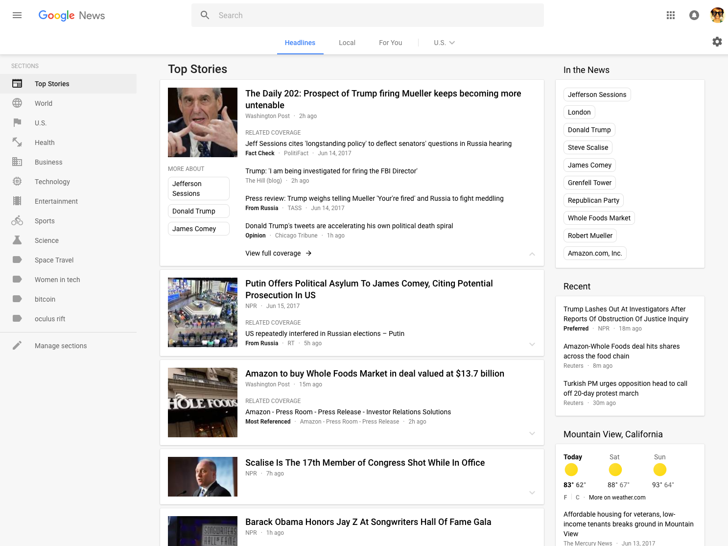 Nouvelle interface Google Actualités