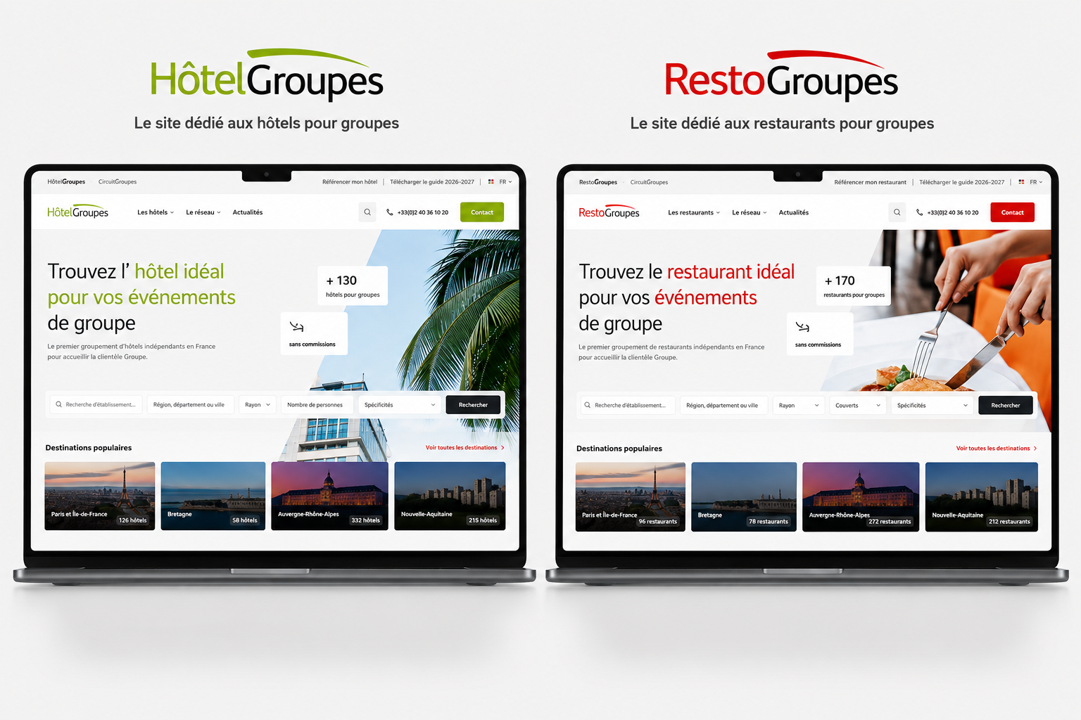 Nouveau site web hotelgroupes et restogroupes